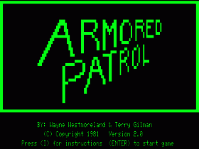 Title screen of Armored Patrol