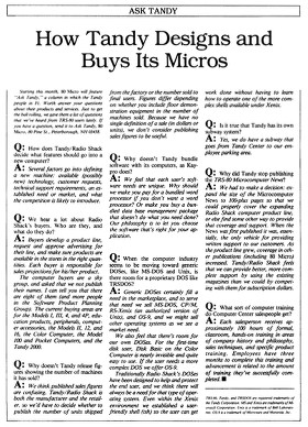 Ask Tandy column from 80 Micro
