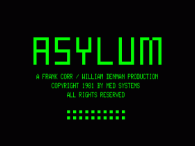 Asylum opening screen