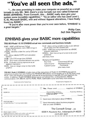 ENHBAS advertisement from 80 Microcomputing