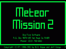 Title screen for Meteor Mission 2