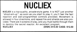 Advertisement for Nukliex published in 80 Micro