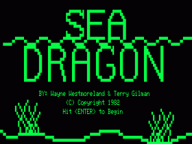 Title screen of Sea Dragon