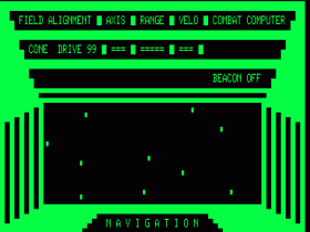 Navigation screen in Starfighter