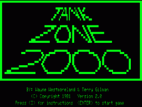 Title screen of Tank Zone 2000