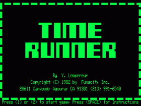 Title screen of Time Runner