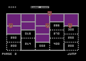 Game over in Timer Runner on the Atari