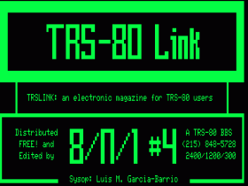 Title screen for TRSLINK issue #01