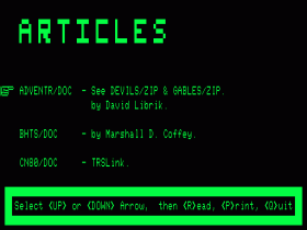 Table of contents for TRSLINK issue #61